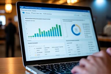 データ分析グラフを表示するPC画面