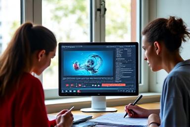 クリエイティブなコンテンツをデザインする様子